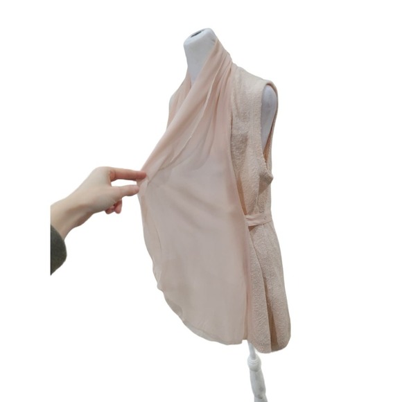 Soft Surroundings Women's Chiffon Waterfall Draped Sweater Vest Size‎ Small Pink - Picture 10 of 12